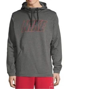 Nike Mens Therma Fleece Lined Pullover Training Embellished Hoodie Grey XXL